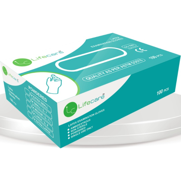 LATEX EXAMINATION GLOVES -M