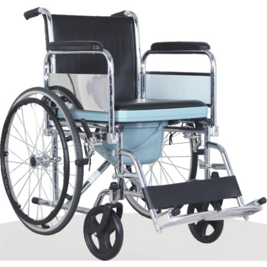 LC609-46 Standard steel commode wheelchair Steel frame