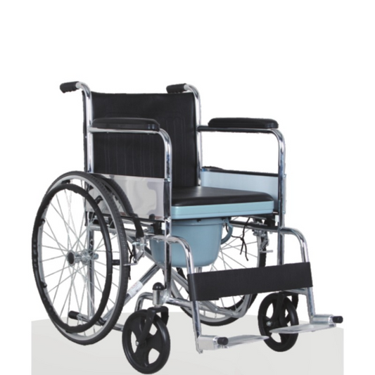 LC681-46 High configuration commode wheelchair Steel frame