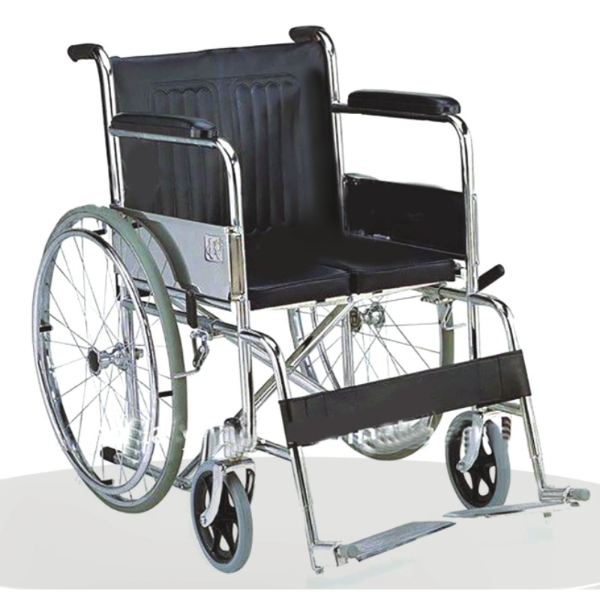 LC809Y-46 Standard Steel Wheelchair with Hard Seat