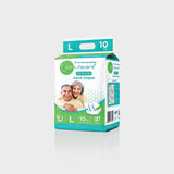 Adult Diaper Regular - Tape Style, Extra Absorbent, Unisex (Pack of 10)