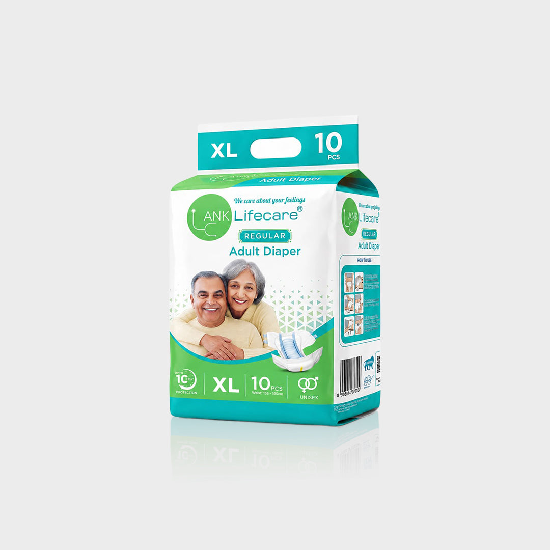 Adult Diaper Regular - Tape Style, Extra Absorbent, Unisex (Pack of 10)