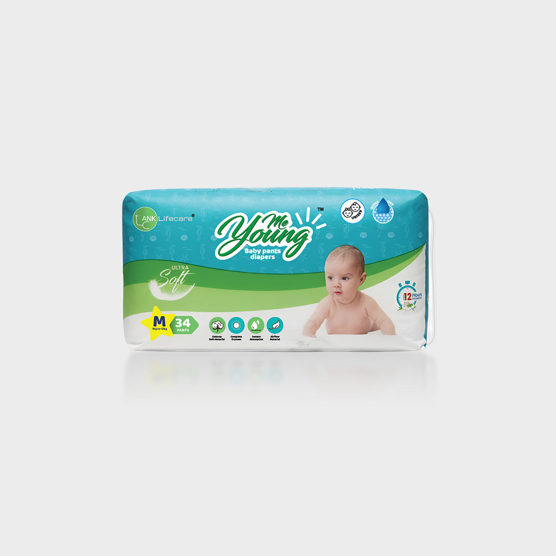 Me Young Baby Pant Diapers - Ultra Soft, Air Flow, 12-Hour Protection