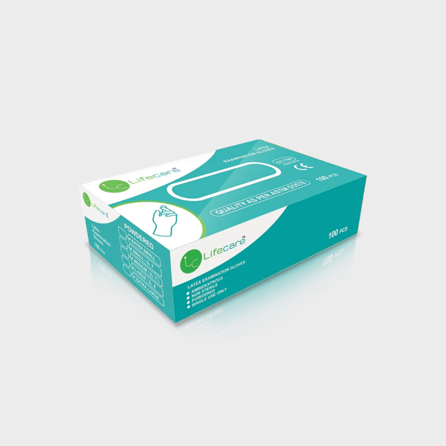ANK Lifecarer Latex Hand Gloves, Powdered (Pack of 100)