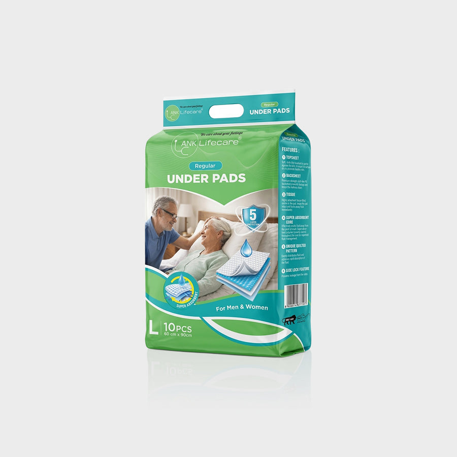 ANK Lifecarer Disposable Underpads - Super Absorbent, Side-Lock (Pack of 10)