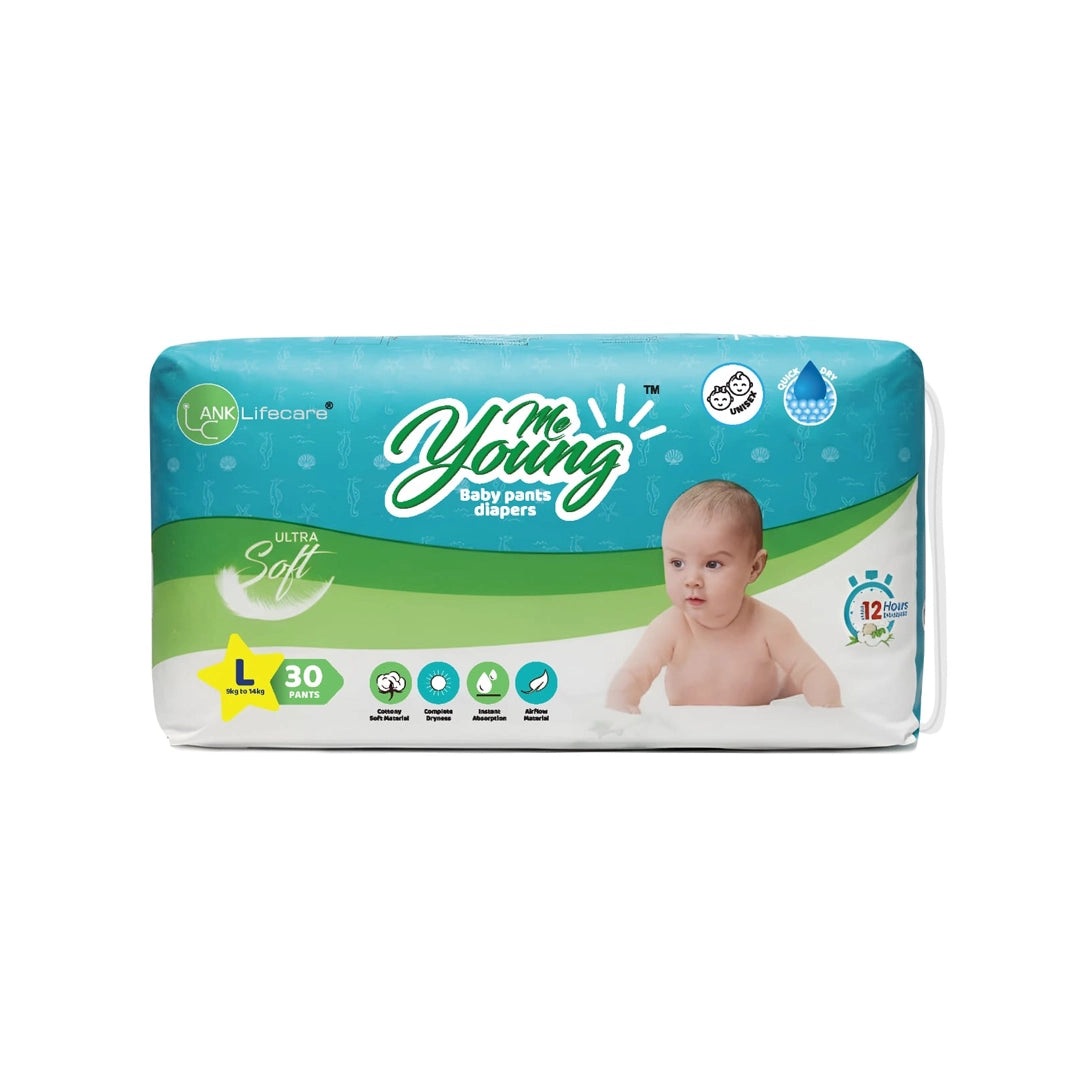 Me Young Baby Pant Diapers - Ultra Soft, Air Flow, 12-Hour Protection