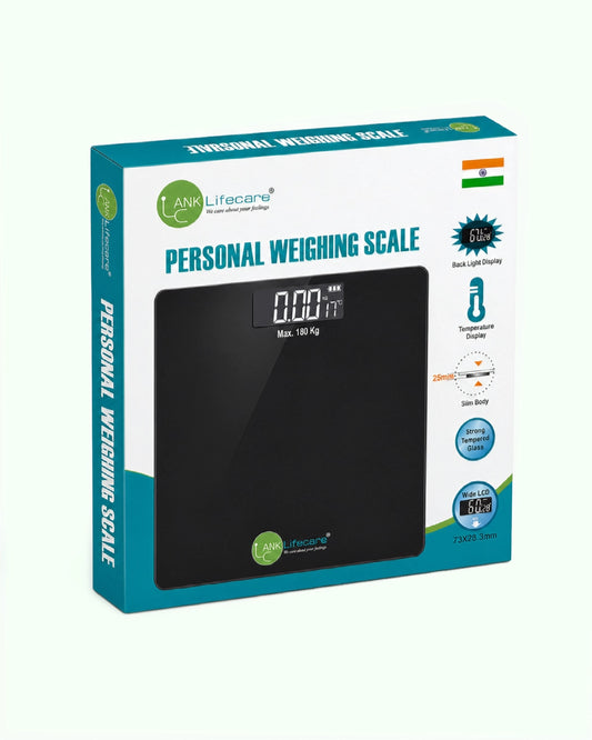 ANK Lifecare Personal Weighing Scale Digital Body Weight Machine with LCD Display, 180 kg Capacity